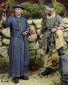 WWII ドイツ カトリック司祭と道を聞く降下猟兵 イタリア1943-44(2体入) (プラモデル)