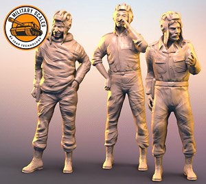 Soviet Tank Soldier Set of 3 (Plastic model)