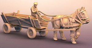 農家の4輪馬車 (プラモデル)