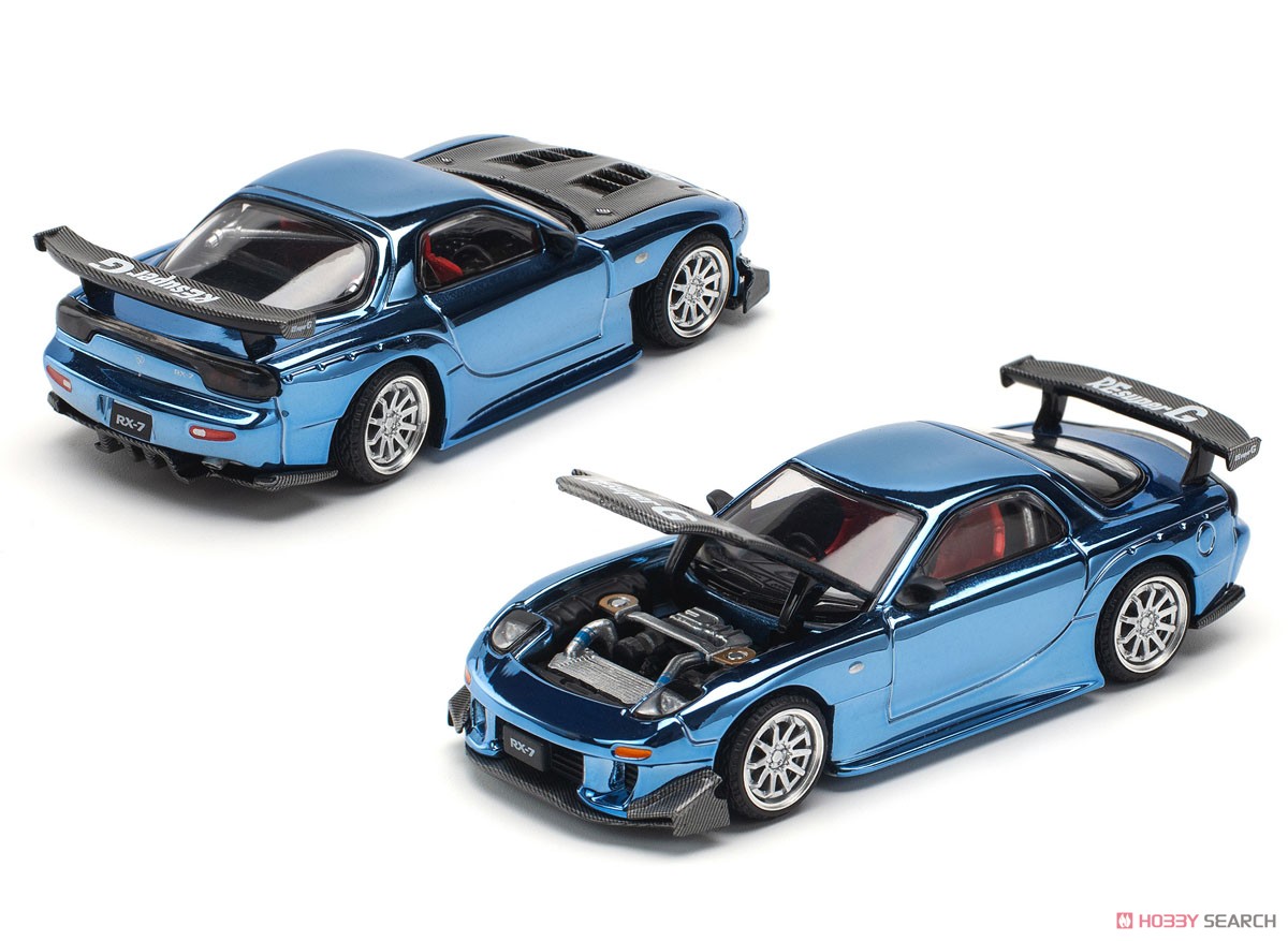 MAZDA RX-7 RE-AMEMIYA WIDEBODY - BLUE CHROME (Diecast Car) その他の画像2