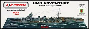 HMS Adventure British Minelayer WWII (Plastic model)