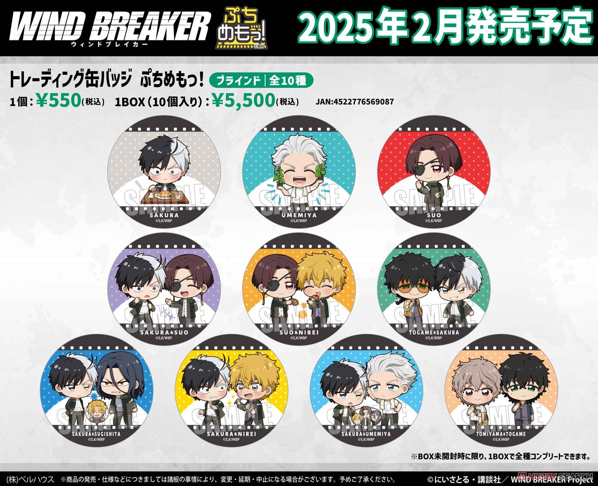 WIND BREAKER トレーディング缶バッジ ぷちめもっ！ (10個セット) (キャラクターグッズ) その他の画像1