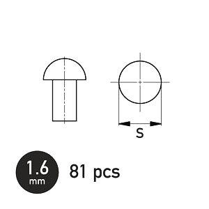 丸リベット 1.6mm (81個入り) (プラモデル)