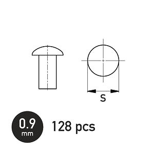 薄丸リベット 0.9mm (128個入り) (プラモデル)