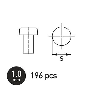 平リベット 1.0mm (196個入り) (プラモデル)