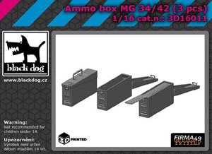 Ammo box MG 34/42 (3 Pieces) (Plastic model)