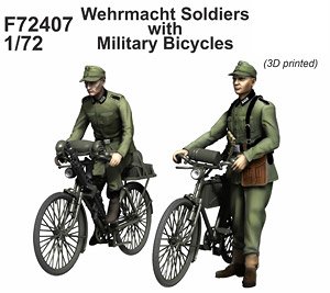 Wehrmacht Soldiers with Military Bicycles (2 figures/2 bicycles) (Plastic model)