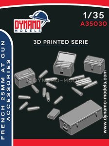 French 25mm Anti-Tank gun Ammunition and Accessories (Plastic model)