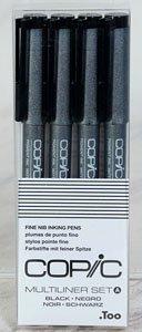 Too.Multiliner Black 4 Pieces Set A (Paint)