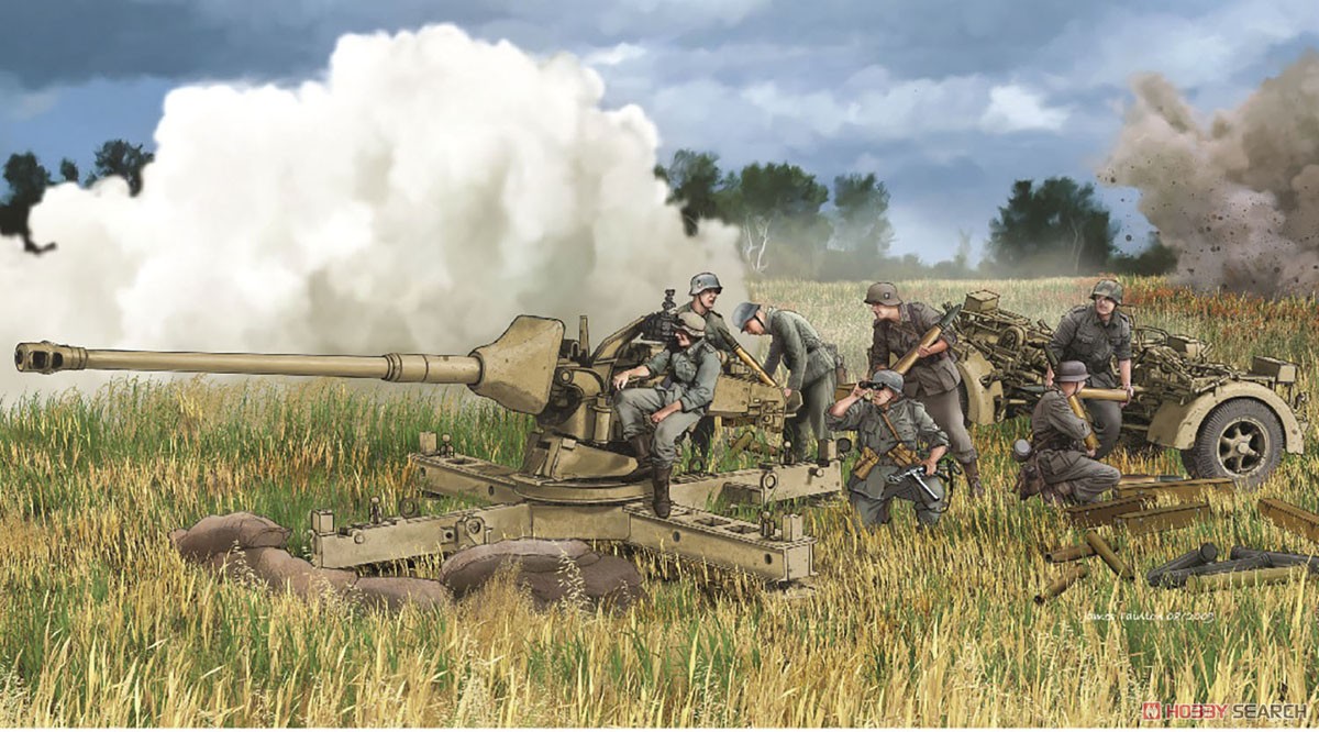 WW.II ドイツ軍88mm対戦車砲 Pak 43/3 L/71 簡易砲架付 アルミ砲身/3Dプリントマズルブレーキ/金属砲弾/砲兵フィギュア4体付属 豪華仕様 (プラモデル) その他の画像1