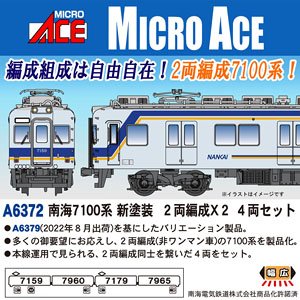 南海7100系 新塗装 2両編成×2 4両セット (4両セット) (鉄道模型)
