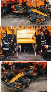 McLaren MCL38 No.4 & No.81 Constructor Champion 2024 Lando Norris & Oscar Piastri 2 cars set (Diecast Car)