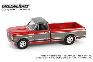 1972 Chevy Cheyenne C10 Short Bed - Ruby Red and Gunmetal Gray (ミニカー)