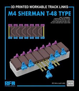 M4 Sherman T-48 Type Workable Track Links (3D Printed) (Plastic model)
