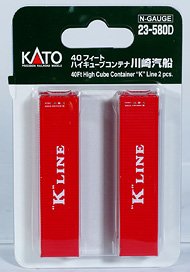 40ft High Cube Container Kawasaki Kisen (2 Pieces) (Model Train)