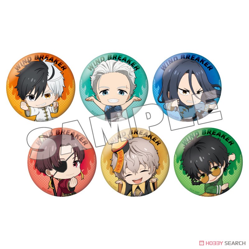 WIND BREAKER トレーディング缶バッジ カンフーデフォルメ (6個セット) (キャラクターグッズ) 商品画像1