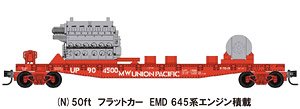 (N) 50ft フラットカーEMD 645系エンジン積載 ★外国形モデル (鉄道模型)