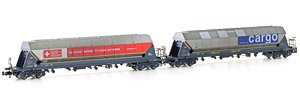 SBB Silowagen Taggnpps (砂糖運搬専用貨車) Ep VI 2両セットA (2両セット) ★外国形モデル (鉄道模型)