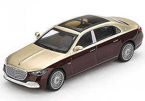 Mercedes Maybach S680 Gold / Dark Red Metallic (LHD) (Diecast Car)