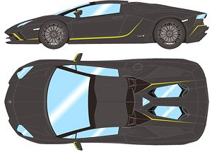 Lamborghini Aventador S Roadster Japan Limited Edition 2021 ネロプルソ / グリーンストライプ (ミニカー)