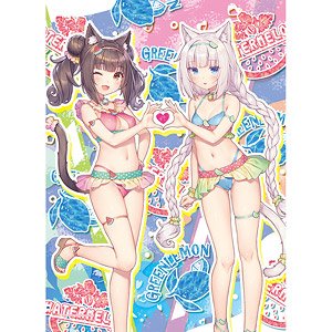ネコぱら B2タペストリー (ショコラ＆バニラ/水着) Wスエード (キャラクターグッズ)