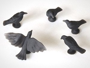 (Oナロー) カラス (5羽セット) [1/48・黒色] (鉄道模型)