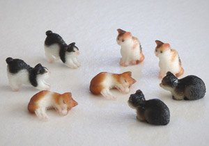 (N) Cat Set A (4 Types, 2 Pieces Each) [1/150, Colored] (Model Train)