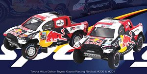 Sparky Toyota Hilux Dakar Toyota Gazoo Racing Redbull #200 & #201 (2台セット) (ミニカー)