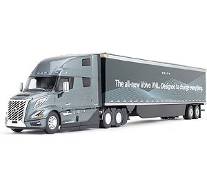 ボルボ VNL860 ハイルーフスリーパー & 53フィートスカート付きトレーラー コースタルミスト (ミニカー)