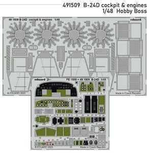 B-24D コックピット内装 & エンジンエッチングパーツ (ホビーボス用) (プラモデル)