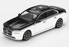 BMW i7 xDrive60 アルピンホワイト/ブラックサファイア (左ハンドル) (ミニカー)