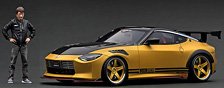 TOP SECRET Fairlady Z (RZ34) Matte Gold With Mr. Smokey Nagata (ミニカー)