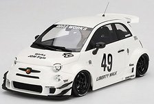 アバルト 595 LB-WORKS x Abas Works ガラ ホワイト (ミニカー)