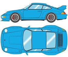 Porsche 911 (993) GT2 Street 1996 リビエラブルー (ミニカー)