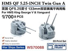 HMS QF 5.25-INCH Twin Gun A (Plastic model)
