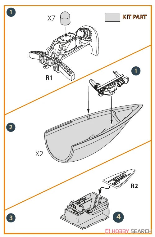 F-86A Canopy frame detailing set (open) (for Clear Prop !) (Plastic model) 設計図2