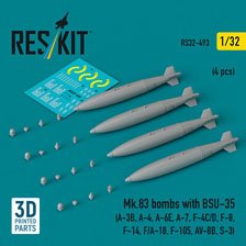 Mk.83 bombs with BSU-35 (4 pcs) (3D printed) (Plastic model)