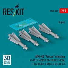 AIM-4D `Falcon` missiles (4 pcs) (3D Printed) (Plastic model)