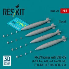 Mk.83 bombs with BSU-35 (4 pcs) (3D printed) (Plastic model)