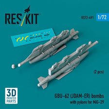 GBU-62 JDAM-ER 爆弾 w/MiG-29用パイロン (2個入) (プラモデル)