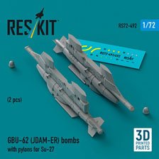 GBU-62 JDAM-ER 爆弾 w/Su-27用パイロン (2個入) (プラモデル)