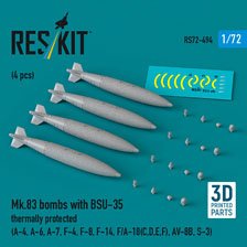 MK.83 1000ポンド爆弾 w/BSU-35フィン (海軍型) (4個入) (プラモデル)