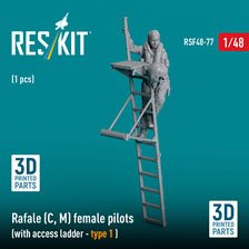 Rafale (C, M) female pilot (with access ladder - type 1) (1 pcs) (3D Printed) (Plastic model)