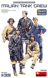 イタリア戦車乗組員 頭部レジン製 フィギュア5体入 (プラモデル)