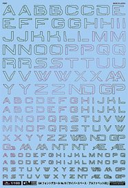 1/100 Font Decall No.16 [Cyber Space Alphabet #2] Prism Night Red (Material)