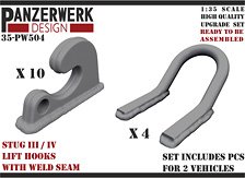 III/IV号突撃砲用溶接付け吊り上げフック2タイプ・14個 (プラモデル)