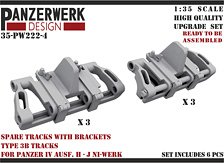 IV号H/J型用予備履帯ラック+Typ.3B履帯・6セット (プラモデル)