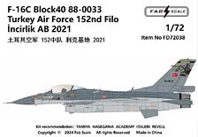 F-16C Block 40 88-0033 Turkey Air Force 152nd Filo Incirlik AB 2021 (Decal)