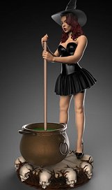 Witch Pinup Girl Halloween (Plastic model)