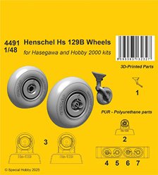 Henschel Hs 129B Wheels (for Hasegawa) (Plastic model)